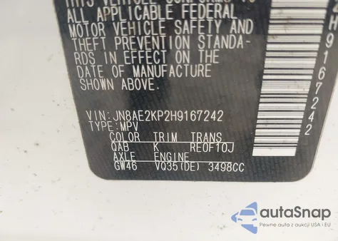 2017 Nissan Quest Sv from USA, damaged, VIN JN8AE2KP2H9167242
